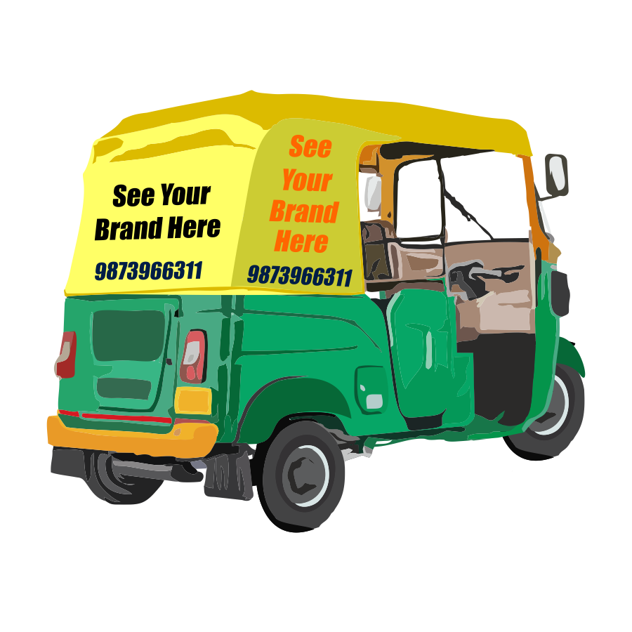 Auto rickshaw advertising vector